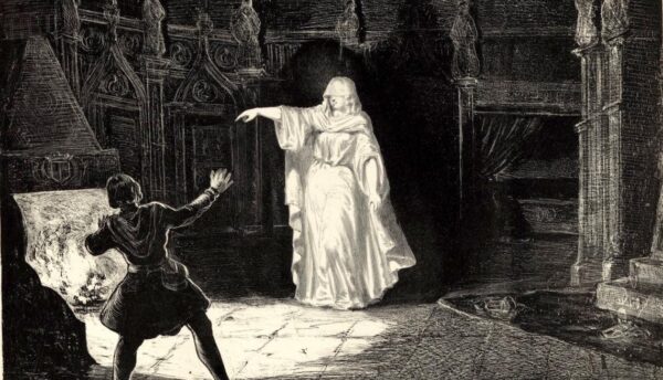 Gravure d'une apparition de Dame Blanche