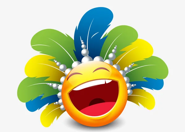 Emoji qui rit avec des plumes